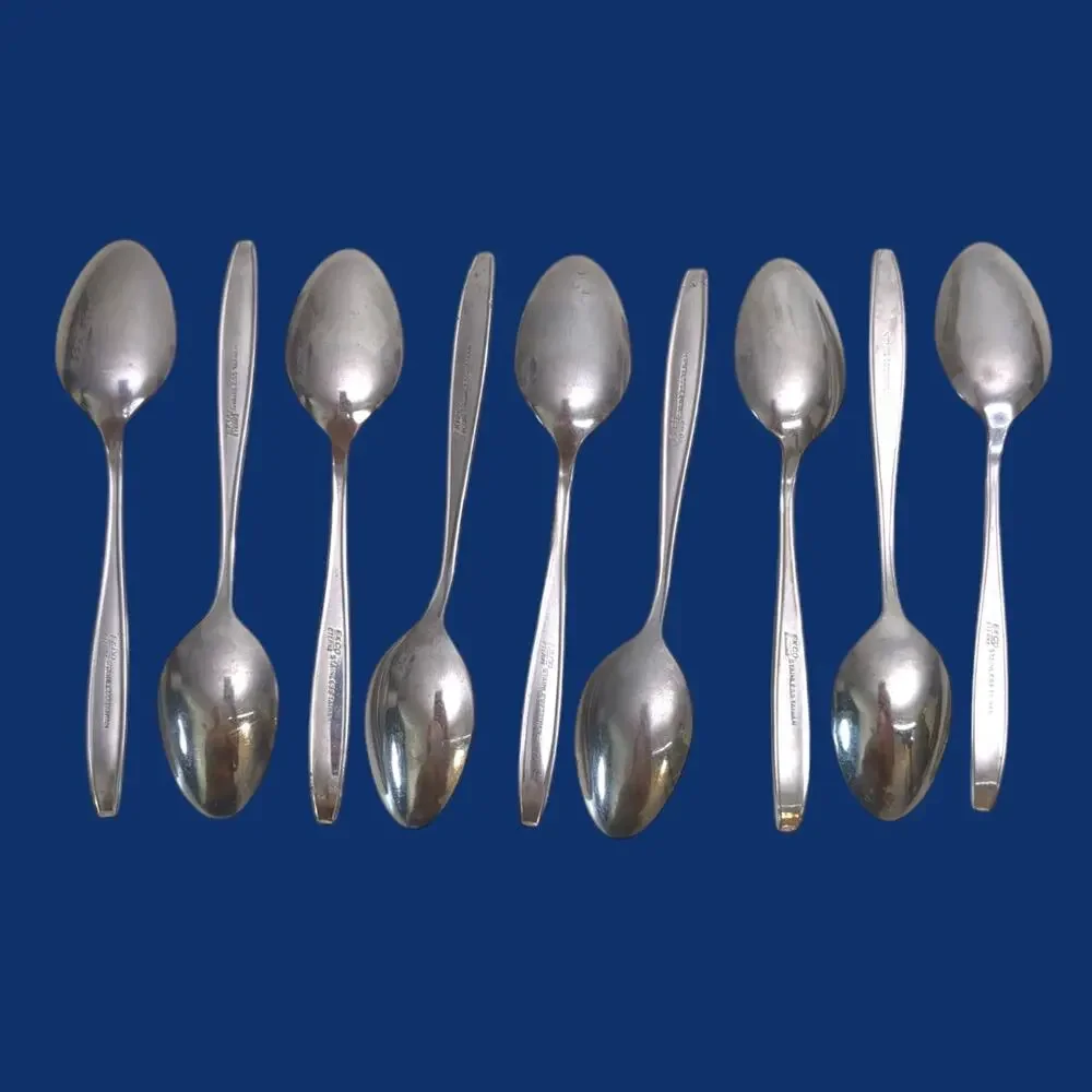 9pc Ekco Eterna ROSE COTILLION Flatware Stainless Teaspoon Spoon